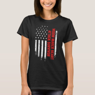 Heart Attack Survivor American Flag Re T-shirt