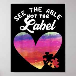Heart Autism Awareness Shirt See Able Not Poster