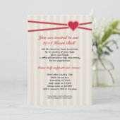 Heart Ball Fundraiser Event Invitation Kaart (Staand voorkant)