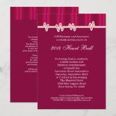 Heart Ball Fundraising Event Invitation Kaart (Voorkant / Achterkant)