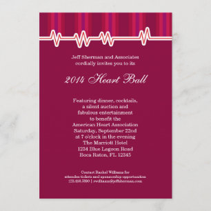 Heart Ball Fundraising Event Invitation Kaart
