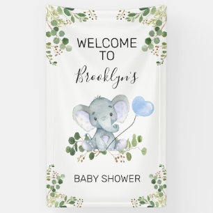 Heart Balloon Elephant Foliage Baby shower Welkom Spandoek