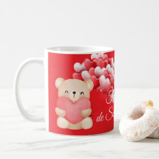 Heart balloons and bears, coffee mug Valentine's D Koffiemok