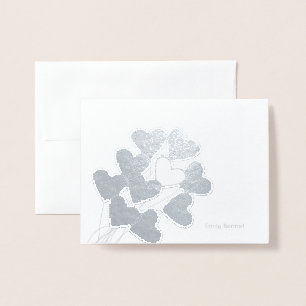 Heart Balloons Stationery Folie Kaarten
