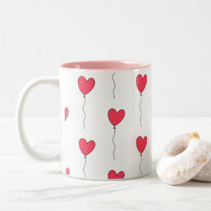 Heart Balloons Tweekleurige Koffiemok