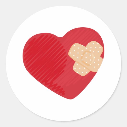 Heart Bandage Ronde Sticker (Voorkant)