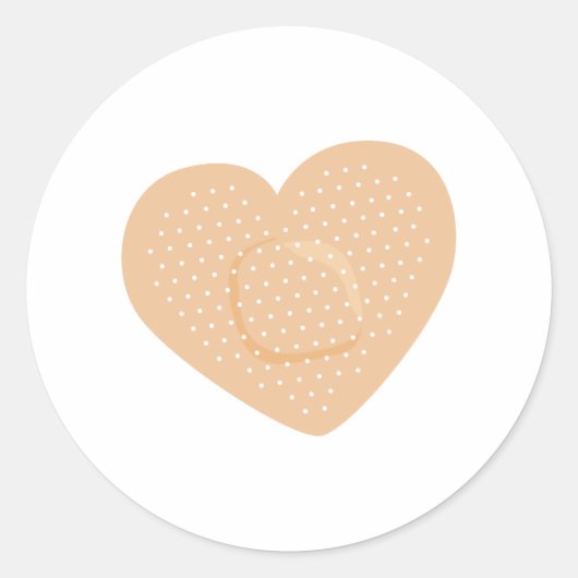 Heart Bandage Ronde Sticker (Voorkant)