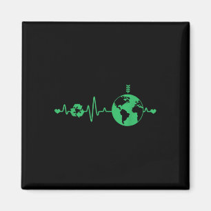 Heart Beat Recyclen Earth Day Recycling Love Earth Magneet