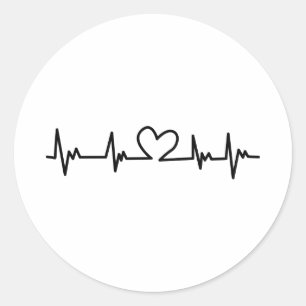Heart Beat Ronde Sticker