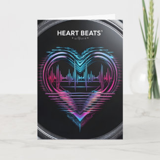 Heart Beats Greeting Card – Modern Romantic Design Kaart