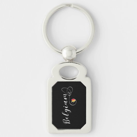 Heart Belgium Keyring, Belgische vlag Sleutelhanger (Voorkant)