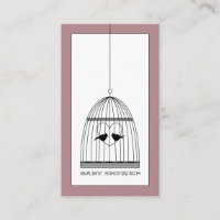  Heart Birdcage Baby shower Ticket Invite