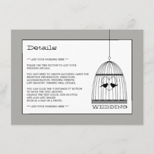 Heart Birdcage Wedding Detail Informatiekaartje
