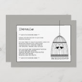  Heart Birdcage Wedding Detail Informatiekaartje (Voorkant / Achterkant)