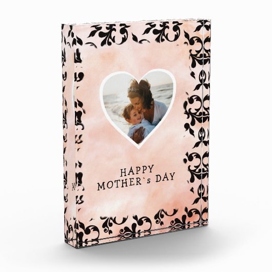 Heart Black Rococo Waterverf Moederdag Fotoblokken (Links)