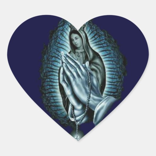Heart Blessed Virgin Mary Prayer Rosary Hart Sticker (Voorkant)