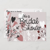 Heart Blossom Briefkaart Uitnodiging (Voorkant / Achterkant)