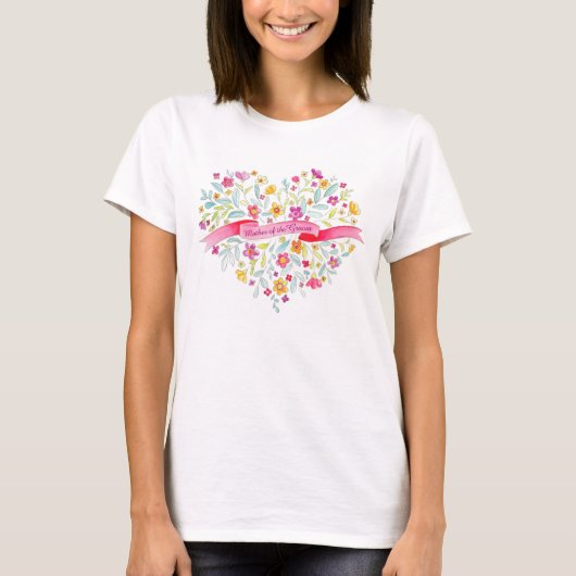 Heart bouquet art moeder van het T-shirt met boven (Voorkant)