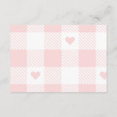 Heart Bow Gingham Franse Teddy Diapper Raffle Informatiekaartje (Achterkant)