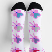  Heart Bow Pattern Personalized Gift Crew Socks Sokken (Top)