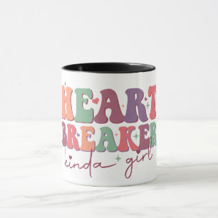 Heart Breaker Kinds Girl Retro Font Funny Mok