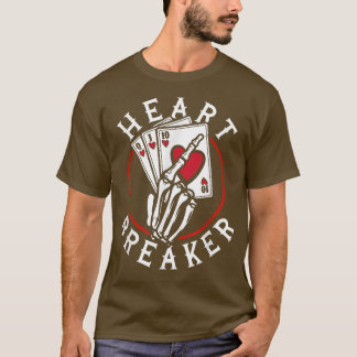 Heart Breaker Skeleton Spellerkaarten Poker Casino T-shirt