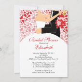 Heart Bride Bridal Shower Uitnodiging Rode Roze (Voorkant)