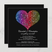 Heart Bride Bridal Shower - Uitnodiging zwart (Voorkant / Achterkant)