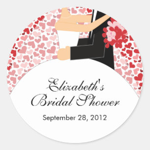 Heart Bride Groom Vrijgezellenfeest Sticker Rode P