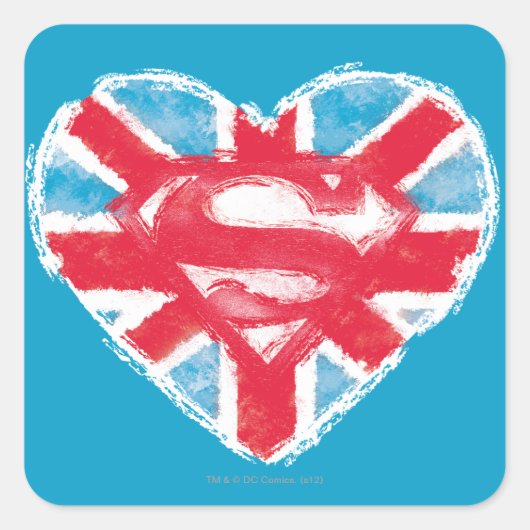 Heart British S-Shield Vierkante Sticker (Voorkant)