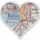 Heart Buffalo NY  kaart Sticker (Voorkant)