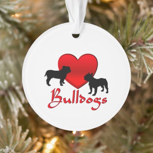 Heart Bulldogs Ornament (Boom)