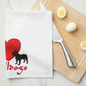 Heart Bulldogs Theedoek (Quarter Fold)