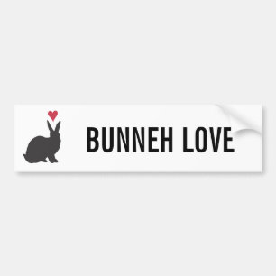 Heart Bunneh Bumpersticker