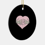 Heart Butt Hug Skeleton Hands Classic Keramisch Ornament (Rechts)