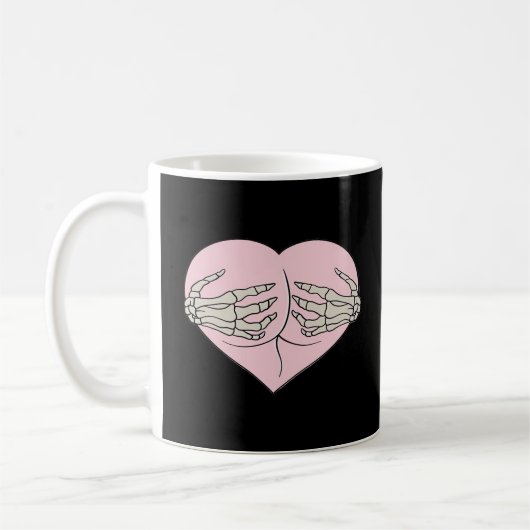 Heart Butt Hug Skeleton Hands Classic Koffiemok (Links)