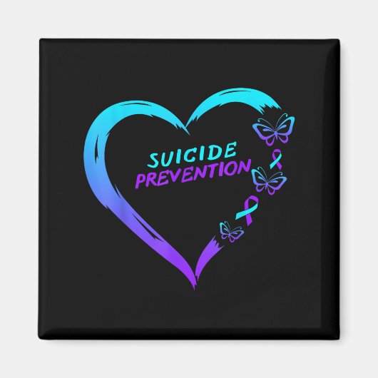 Heart Butterfly Suicide Prevention Awareness  Magneet (Voorkant)