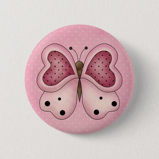 Heart Butterfly Valentijn Button (Voorkant)