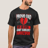 Heart Bypass Heart Transplant Survivor Open Heart T-shirt (Voorkant)