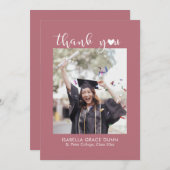 Heart Calligraphy Script-Afstuderen Bedankkaart (Voorkant / Achterkant)