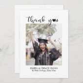 Heart Calligraphy Script-Afstuderen Bedankkaart (Voorkant / Achterkant)