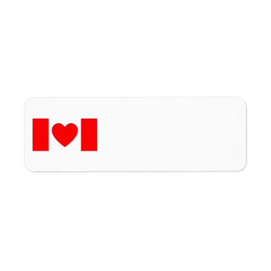 Heart Canadian Flag Etiket (Voorkant)