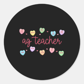 Heart Candy Ag Agriculture Teacher Valentines Farm Ronde Sticker