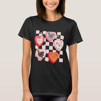 Heart Candy Silkie Chicken Valentine Farmer Animal T-shirt
