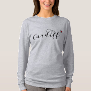 Heart Cardiff Flag, Caerdydd, Wales T-Shirt