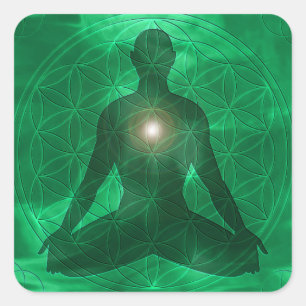 Heart Chakra Anahata Vierkante Sticker