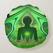 Heart Chakra Canvas tas Rond Kussen (Achterkant)