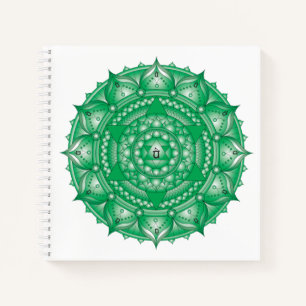 Heart Chakra Mandala Square notebook Notitieboek