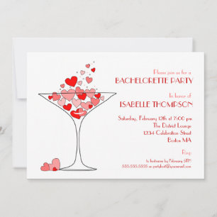 Heart Champagne Bachelorette Kaart