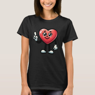 Heart Character With Cartoon Eyes And Smiling Face T-shirt